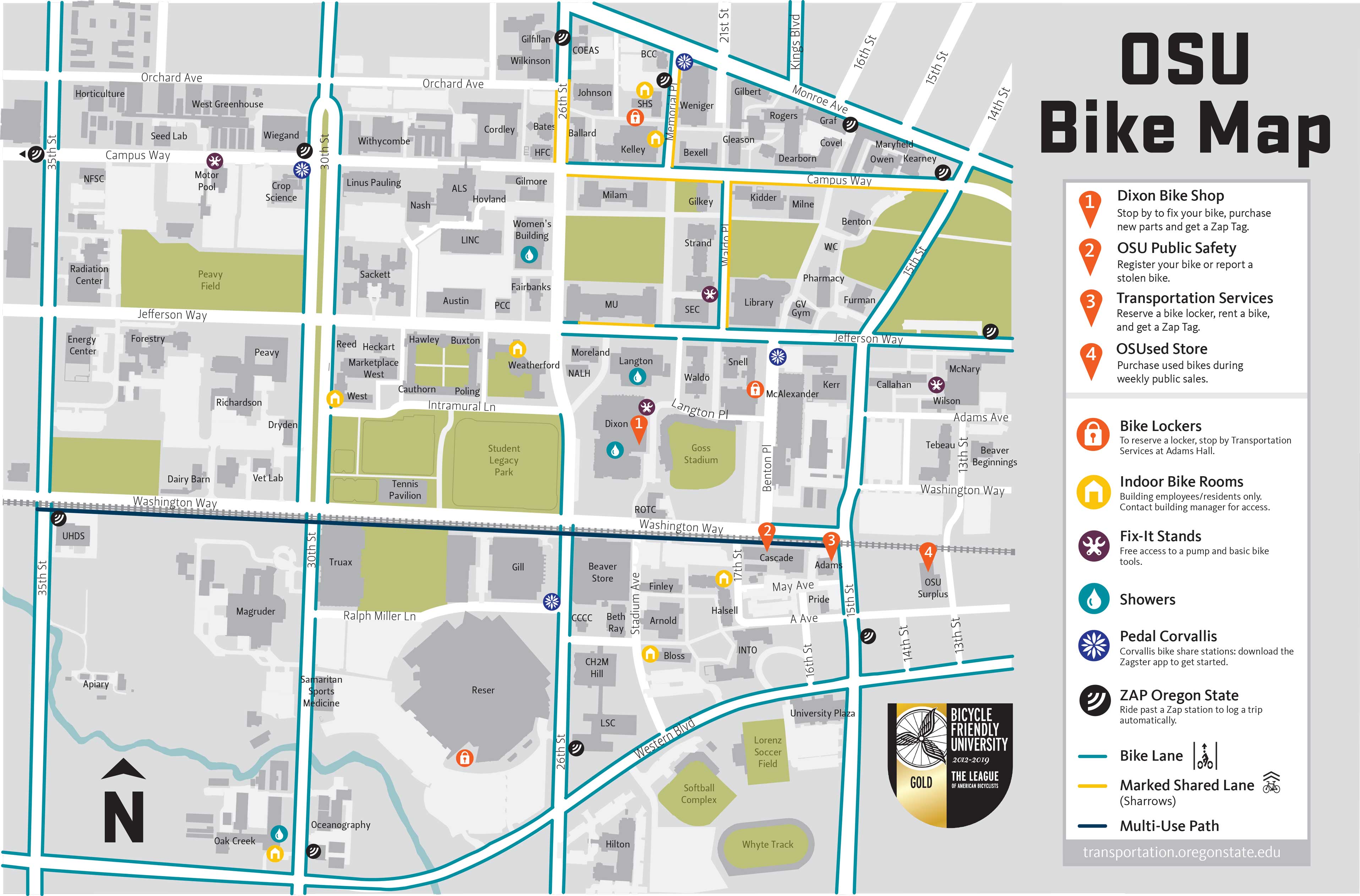 Campus Bike Map Finance And Administration Oregon State University
