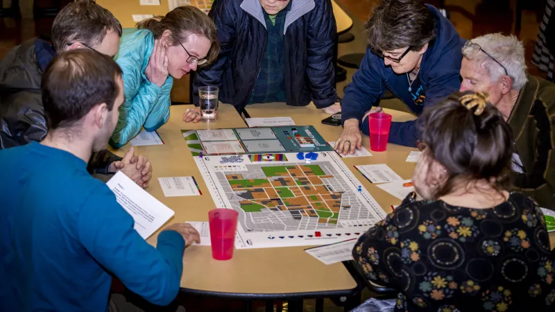 Group playing Transportation Game 